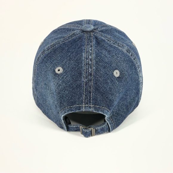 LONDON Blue Medium Wash Denim Baseball Cap Union Jack Flag | Adjustable OS - Picture 4 of 5